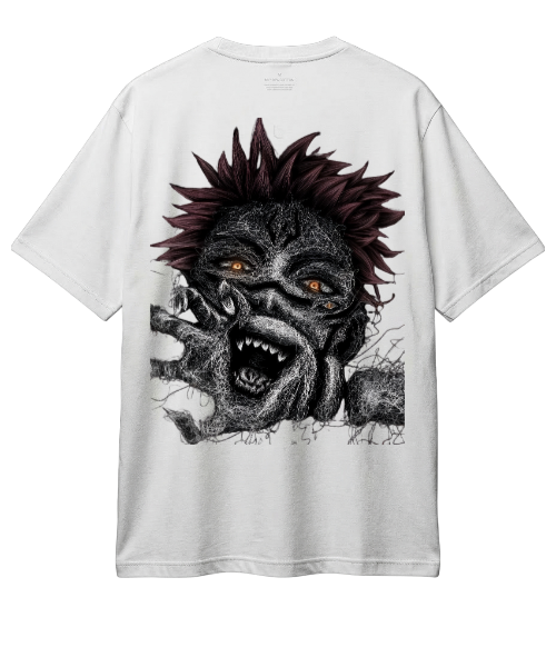 Anime Oversized Graphic T-Shirt for Men | Premium Heavyweight Cotton Streetwear Tee | Japanese Manga Back Print | RUDEX